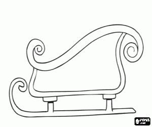 раскраска Сани для рождественских подарков