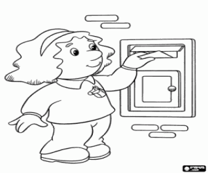 раскраска Сара, отправив письмо