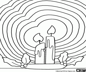 раскраска Светящиеся рождественские свечи