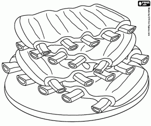 раскраска Свиные ребрышки для барбекю
