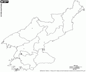 раскраска Северная Кориа карту