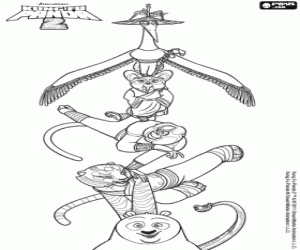 раскраска Семь мастеров кунг-фу