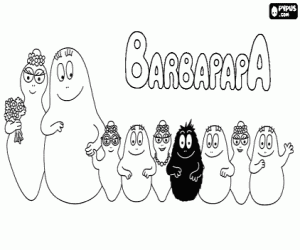 раскраска Семьи Barbapapa