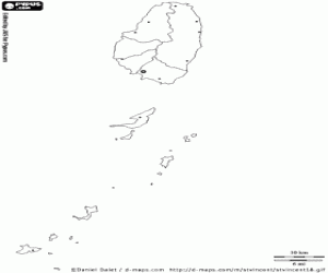 раскраска Сент-Винсента и Гренадины карта