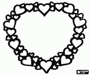 раскраска Сердце чтобы поздравить мама