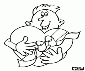 раскраска Сердце ящик для матери