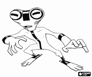 раскраска Серый вопрос, иностранец, Бен 10