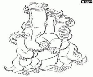 раскраска Сид счастливым со своей семьей