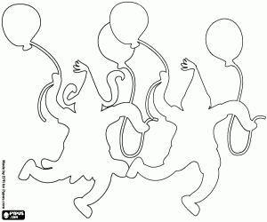 раскраска Силуэты на день рождения