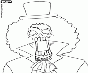 раскраска Скелет Руек One Piece