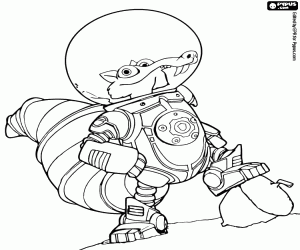 раскраска Скрата и его желудь на планете