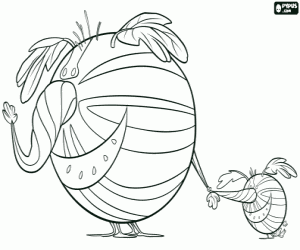 раскраска Слон арбуз с его ребенком