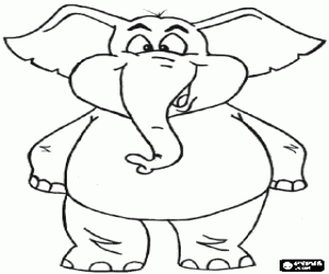 раскраска Слон на задних ногах