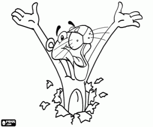 раскраска Смешная Розовая пантера