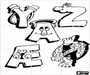 раскраска Смешные буква головоломка