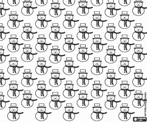 раскраска Снеговики, Рождественский фон