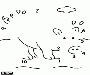 раскраска Соедините точки привлечь свиньей