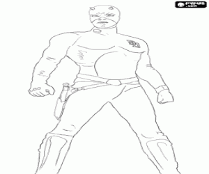 раскраска Сорвиголова, слепого супергероя