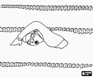 раскраска Соревнования по плаванию