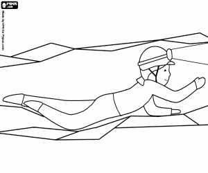 раскраска Спелеолог в узкой пещере
