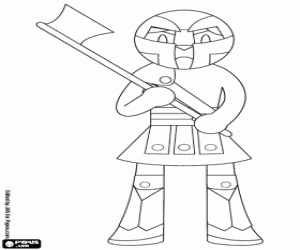 раскраска Средневековый палач с топором