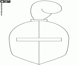 раскраска Средневековый шлем с перьями