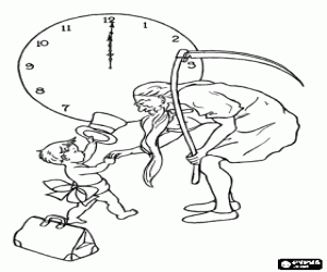 раскраска Старый год и новый год, ребенок