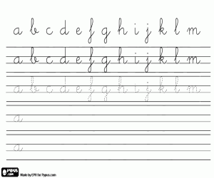 раскраска Строчная алфавита от A до M