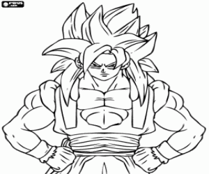 раскраска Супер saiyan воин Son Goku