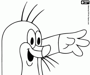 раскраска Счастливое приветствие маленького крота