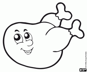 раскраска Счастливый жареный цыпленок