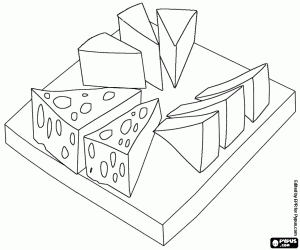 раскраска Сырная доска