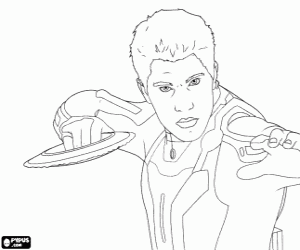 раскраска Сэм Флинн и диск света