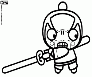 раскраска Сэнсэй Чанг, характер Pucca