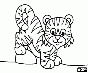 раскраска Тигр ребенка или тигр