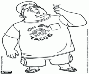 раскраска Тито с Турбо на руке