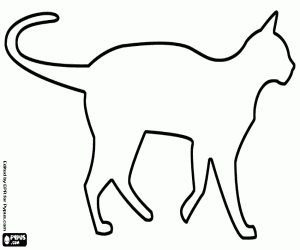 раскраска Тихая кошачья прогулка, силуэт