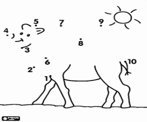 раскраска Точка для точка, верблюд