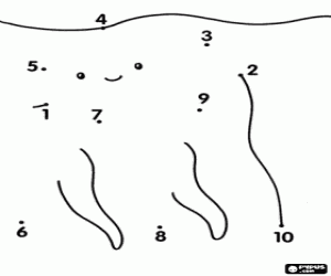 раскраска Точки до точки, морских животных