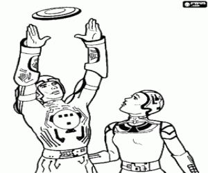 раскраска Трон и Ёри с легкой диска