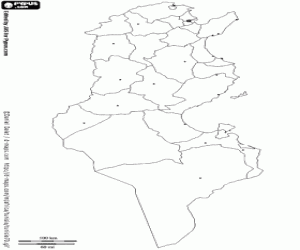 раскраска Тунис карта