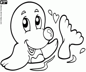 раскраска Тюлени в воде