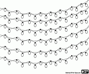 раскраска Украшение с гирляндами на Рождество