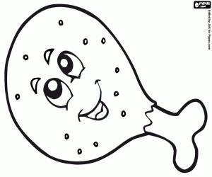 раскраска Улыбаясь куриные бедра