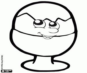 раскраска Улыбаясь яйцо всмятку