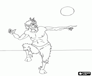 раскраска Фавн, мифологические существа