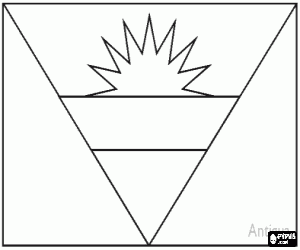 раскраска Флаг Антигуа и Барбуды
