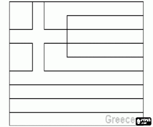 раскраска Флаг Греции, Греческая Республика