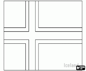 раскраска Флаг Исландии