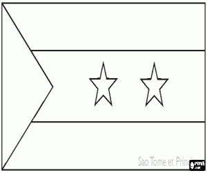 раскраска Флаг Сан-Томе и Принсипи